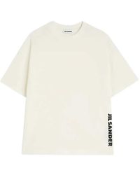 Jil Sander - Crew Neck T Shirt With Printed Logo - Lyst