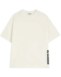 Jil Sander - T-shirt Met Ronde Hals En Gedrukt Logo - Lyst