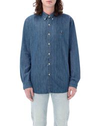 Polo Ralph Lauren - Button-Down Denim Shirt With Embroidered Logo - Lyst