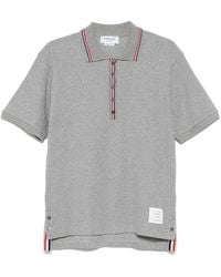 Thom Browne - Cotton Polo With Logo Embroidery - Lyst