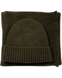 Barbour - "Carlton Fleck" Beanie & Schal Set - Lyst