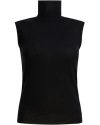 Max Mara - Mock Neck Sleeveless Knitwear Black - Lyst