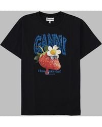 Ganni - Organic Cotton T-Shirt - Lyst