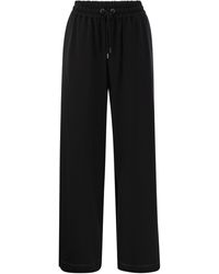 Brunello Cucinelli - Light Stretch Cotton Fleece Trousers With Shiny Tab - Lyst
