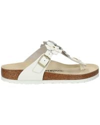 Birkenstock - Gizeh Flowers, Natural Leather - Lyst