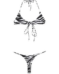 The Attico - Der Attico Zebra Print Bikini - Lyst