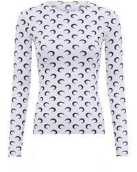 Marine Serre - Moon Logo Fitted Long-Sleeve Top - Lyst