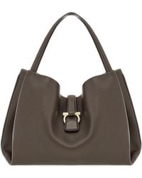Ferragamo - Large Leather Shoulder Bag - Lyst