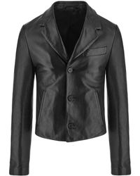 Ferragamo - Schmales Sakko Aus Leder - Lyst