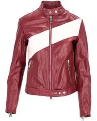 LA ROSE - Leather Bomber Bordeaux - Lyst