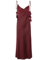 Self-Portrait - Satin Flower Midi Dress - Lyst