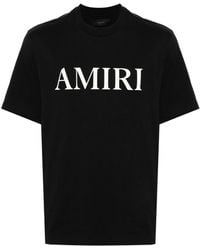 Amiri - Crew Neck T-Shirt With Rubberized Logo Detail - Lyst