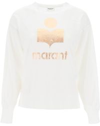 Isabel Marant - Isabel Klowia T -Shirt mit metallischem Logo Druck - Lyst