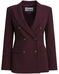 Semler - Balzer Double-Breasted Jackets And Coats Bordeaux - Lyst
