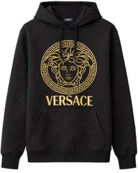 Versace - Gold Medusa Logo Kapuzenpullover - Lyst