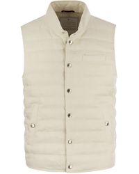 Brunello Cucinelli - Linen Sleeveless Down Jacket - Lyst