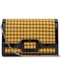Roger Vivier - Yellwo Check Print Clutch - Lyst