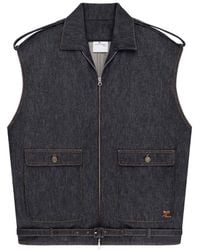 Courreges - Denim Sleeveless Bomber Jacket - Lyst