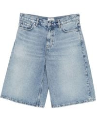 TOTEME - Denim Cotton Bermuda Shorts - Lyst