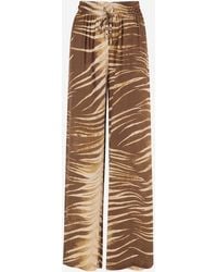 Just Cavalli - Viscose Trousers With Brushstroke Print - Lyst