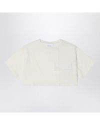 Douuod - Ivory Cropped T Shirt - Lyst