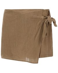 120% Lino - Shorts With Bow, Linen - Lyst