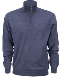 Fedeli - Wool Zipped Sweater - Lyst
