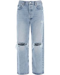 Agolde - 90 's Vernietigde Jeans Met Verontruste Details - Lyst