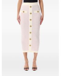 Balmain - Tweed Lange Rok - Lyst