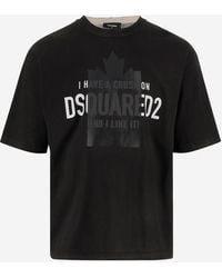 DSquared² - Katoenen T -shirt Met Logo -print - Lyst