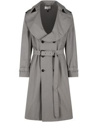 Maison Margiela - Cotton Blend Trench Coat With Folded Collar - Lyst