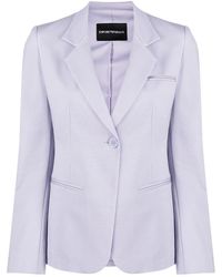 Emporio Armani - Cotton Single Breasted Jacket - Lyst