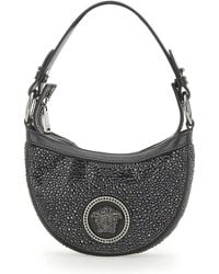 Versace - Mini Hobo Handbag With Crystals - Lyst