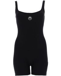 Marine Serre - Short Jumpsuit With Logo - Lyst
