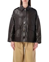 Sessun - Sessùn Harriboyd Oversized Lambskin Leather Jacket - Lyst