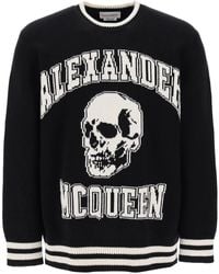 Alexander McQueen - Varsity -Pullover mit Schädelmotiv - Lyst
