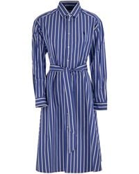 Polo Ralph Lauren - Striped Chemisier With Belt - Lyst
