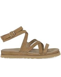 UGG - Goldengaze Embossed Ankle Wrap Mustard Seed Sandal - Lyst