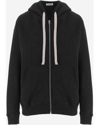 Jil Sander - Sudadera con capucha de algodón con logo de - Lyst