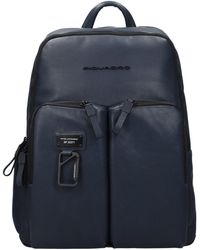 Piquadro - Herrens Rucksäcke und Taschen aus blauem/marineblauem Leder - Lyst