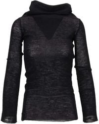 Ann Demeulemeester - Tizziana Drop Shoulder Long Sleeve Knitted Top - Lyst