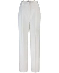 Elisabetta Franchi - Pantaloni à Crêpe Con Dettagli à Raso - Lyst
