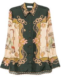 Zimmermann - Valiant Printed Silk Shirt - Lyst