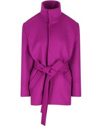 Saint Laurent - Wool Coat - Lyst
