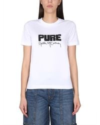 Stella McCartney - Cotton T-Shirt With Bold Logo Detail - Lyst