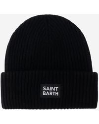 MC2 Saint Barth - Wool Blend Beanie With Logo - Lyst