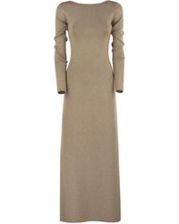 Max Mara - Bracco Viscose En Lurex Slim Jurk - Lyst