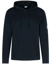 C.P. Company - C.p. Blauw Katoenen Sweatshirt Van Het Bedrijf 'lens' - Lyst