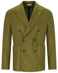 Manuel Ritz - Pinstriped Double Breasted Jacket - Lyst