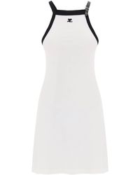 Courreges - Courres Bicolor Jersey Mini Dress In - Lyst